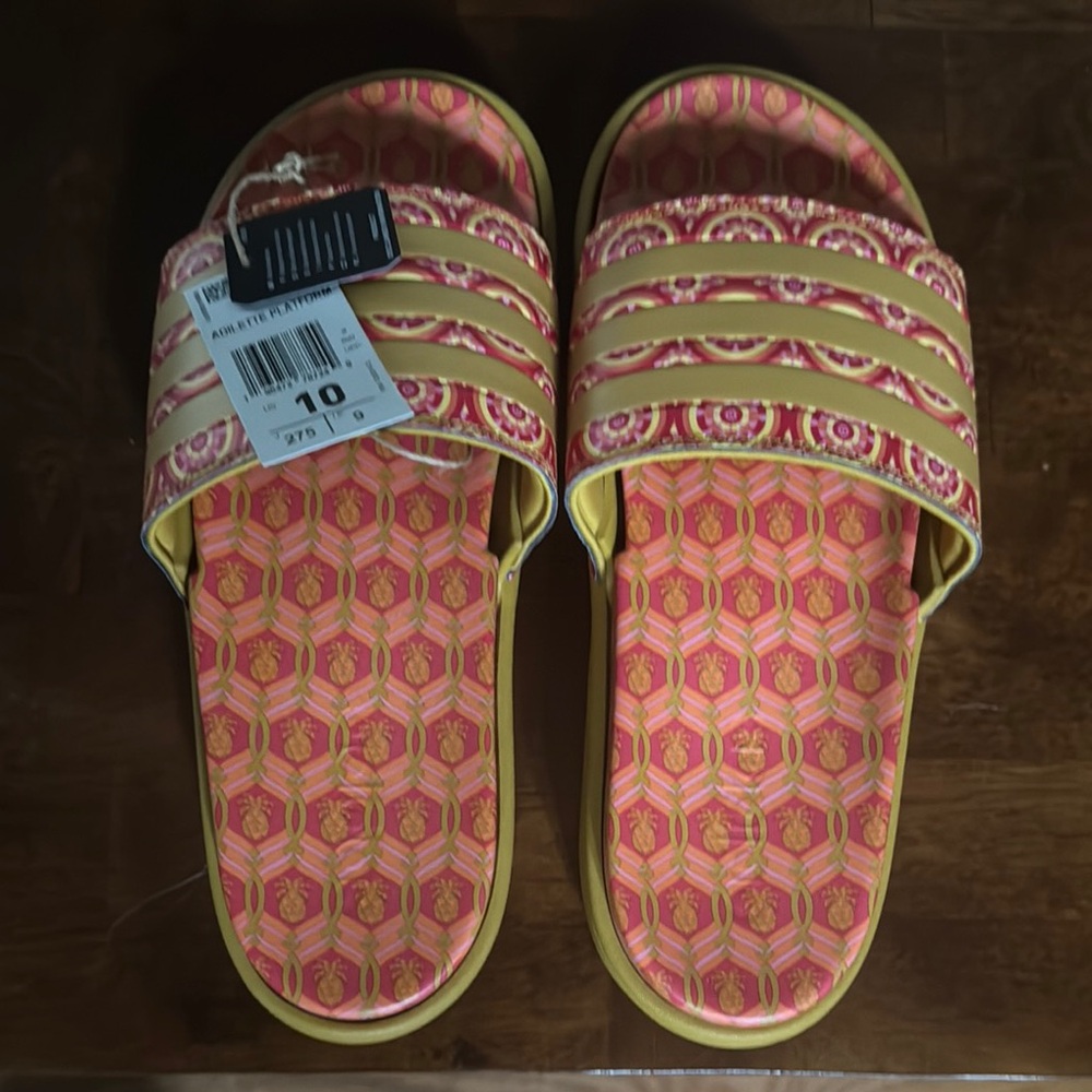 adidas Pink and Yellow Sandals